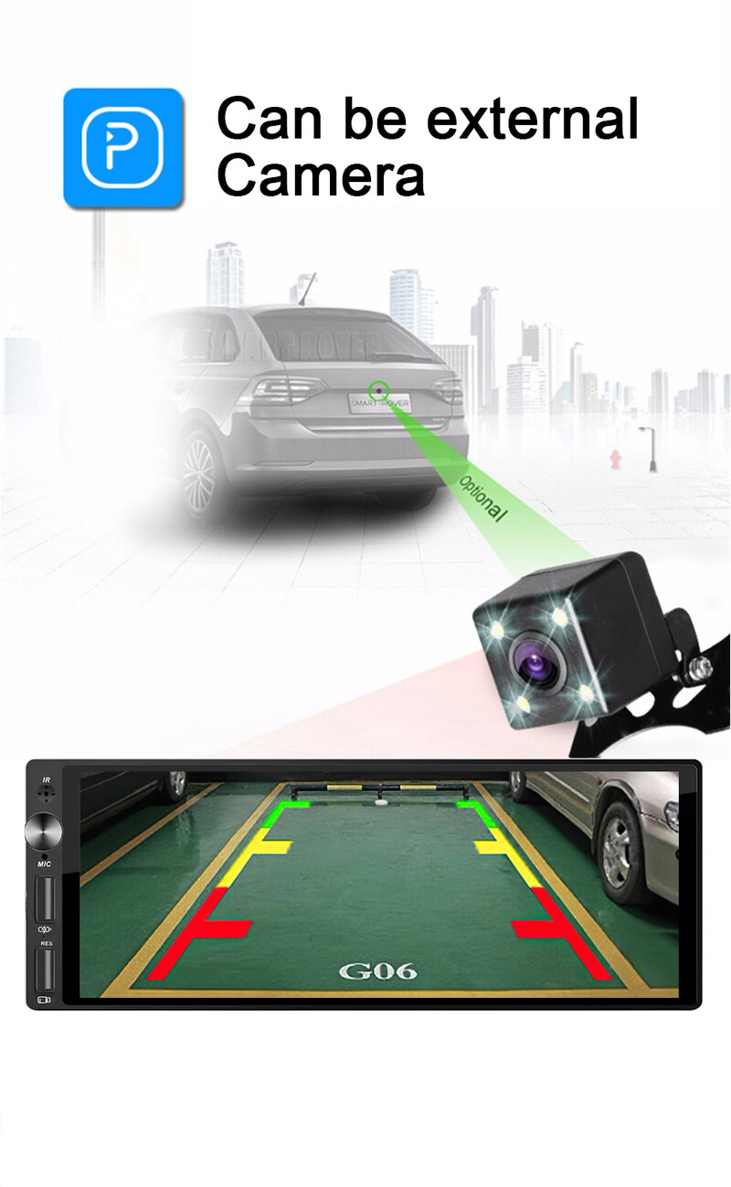 IPS 6,9 hüvelykes 1 din Carplay Android Auto autórádió Multimédiás Video MP5 lejátszó 1 Din DVD nélkül Bluetooth sztereó USB töltéssel