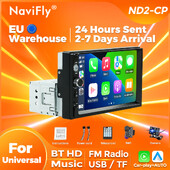 Navifly ND2 Universāls 1 Din Car Radio Stereo 7 collu HD skārienekrāna multivides atskaņotājs BT Autoaudio FM uztvērējs Mirror Link Monitor
