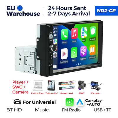 Navifly ND2 Universāls 1 Din Car Radio Stereo 7 collu HD skārienekrāna multivides atskaņotājs BT Autoaudio FM uztvērējs Mirror Link Monitor