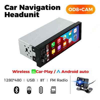 1DIN univerzalni MP5 6,86-inčni auto radio podrška bežični Carplay Android AUTO AUX USB SWC BT zaslon osjetljiv na dodir multimedijski video player