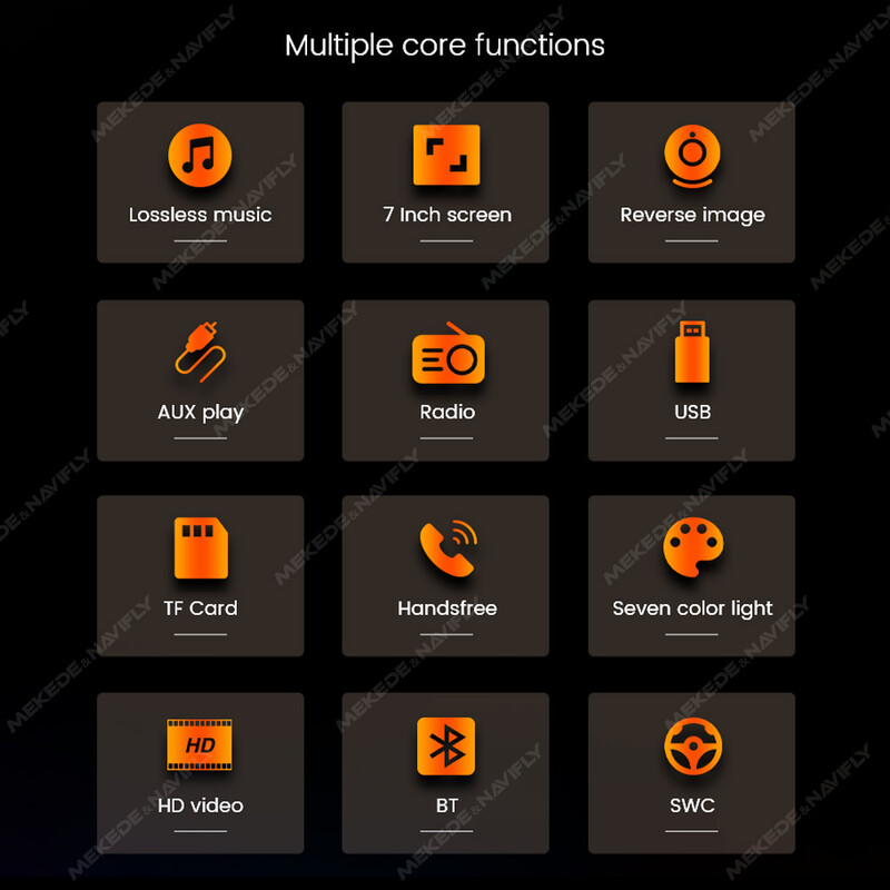 Navifly 1Din 2Din 7 hüvelykes univerzális autós multimédiás többfunkciós rádiólejátszó FM rádió USB/TF/BT/SWC tükör Lin-K HD képernyő