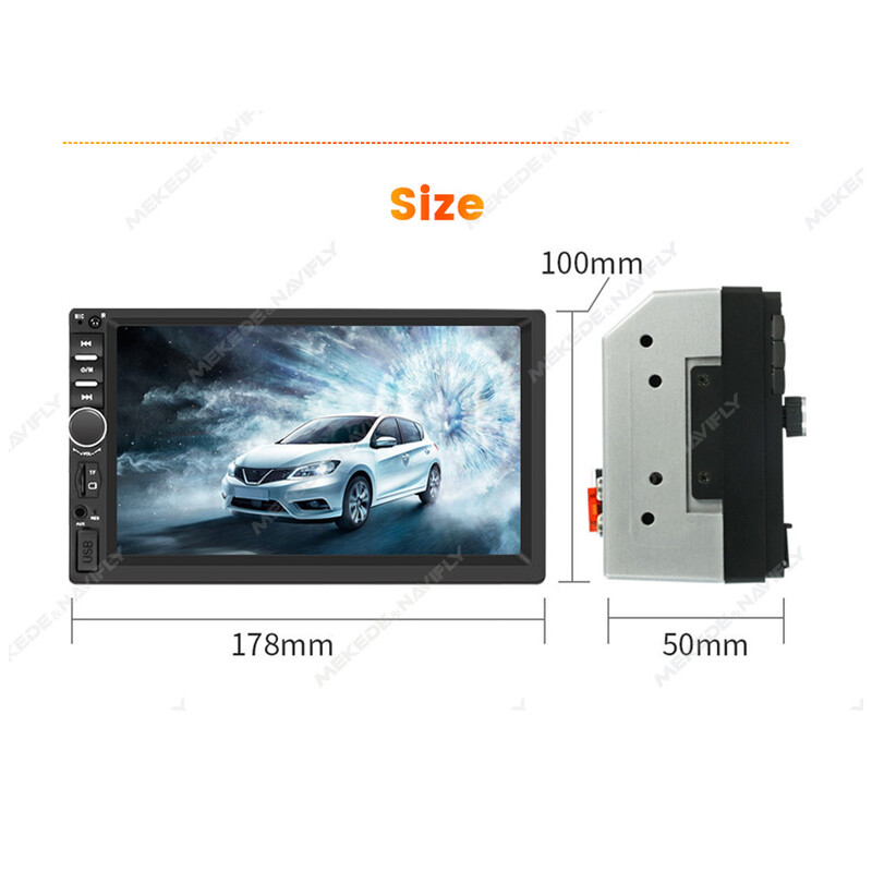 Navifly 1Din 2Din 7 hüvelykes univerzális autós multimédiás többfunkciós rádiólejátszó FM rádió USB/TF/BT/SWC tükör Lin-K HD képernyő
