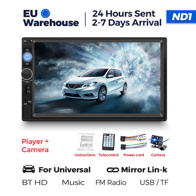 Navifly ND1 2 din autoraadio 7" HD puutetundlik ekraan Autoraadio multimeediumipleier Universaalne autostereo MP5 mängija BT SWC TF FM kaamera