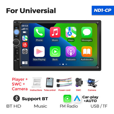 Navifly ND1 2 din autoraadio 7" HD puutetundlik ekraan Autoraadio multimeediumipleier Universaalne autostereo MP5 mängija BT SWC TF FM kaamera