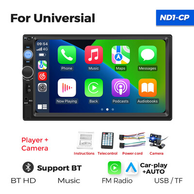 Navifly ND1 2 din autoraadio 7" HD puutetundlik ekraan Autoraadio multimeediumipleier Universaalne autostereo MP5 mängija BT SWC TF FM kaamera