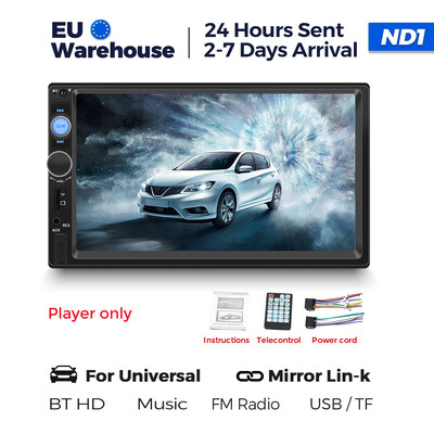 Navifly ND1 2 din autoraadio 7" HD puutetundlik ekraan Autoraadio multimeediumipleier Universaalne autostereo MP5 mängija BT SWC TF FM kaamera