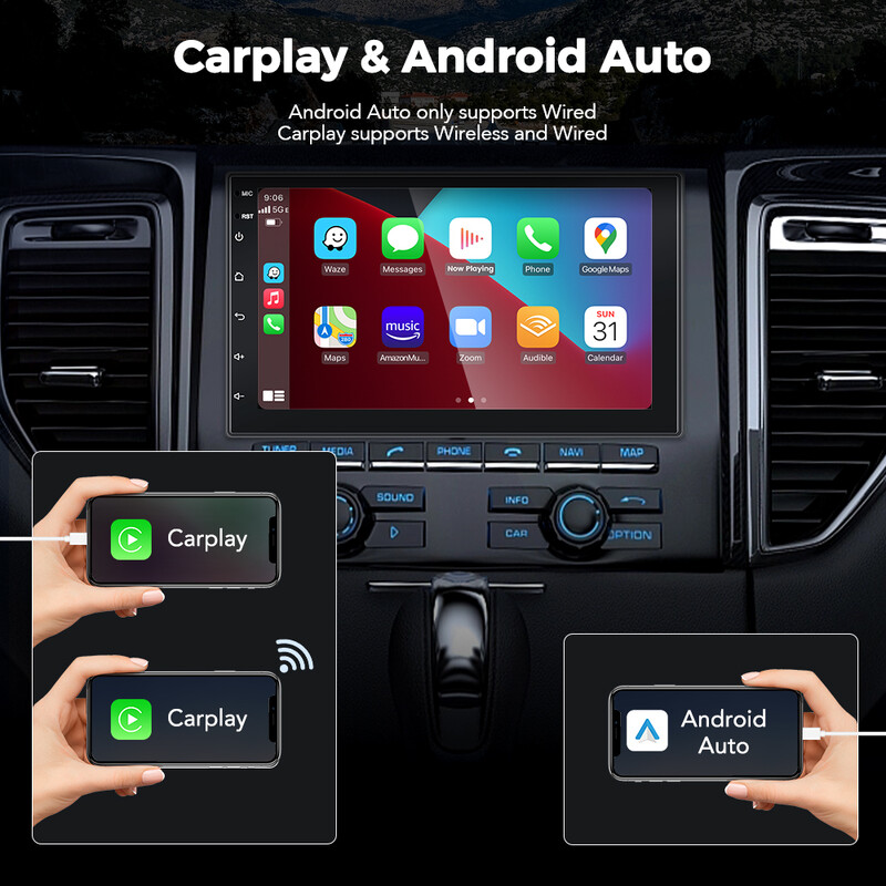 Android 13 automašīnas radio 2 din multivides video atskaņotājs Carplay Android auto universāls 7 collu 2 din android navigācija automātiskā stereo iekārta