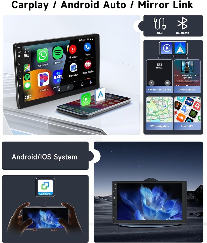 Android 13 autórádió 2 dinos multimédiás videolejátszó Carplay Android Auto univerzális 7 hüvelykes 2 din android navigáció automatikus sztereó