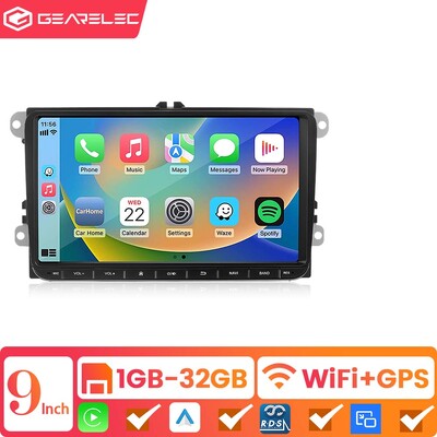 7/9 collu 2 dinu Android 13 automašīnas radio GPS priekš VW Volkswagen Skoda Octavia Golf 5 6 Touran Passat B6 Polo Jetta Sharan Caddy Seat