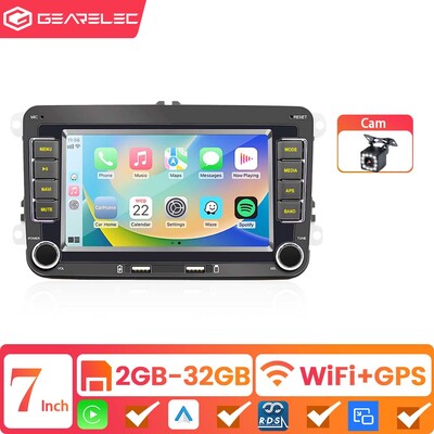 7/9 collu 2 dinu Android 13 automašīnas radio GPS priekš VW Volkswagen Skoda Octavia Golf 5 6 Touran Passat B6 Polo Jetta Sharan Caddy Seat