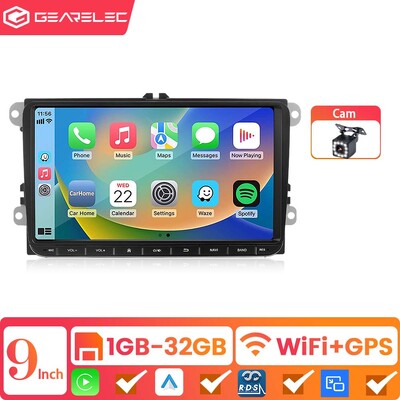 7/9 collu 2 dinu Android 13 automašīnas radio GPS priekš VW Volkswagen Skoda Octavia Golf 5 6 Touran Passat B6 Polo Jetta Sharan Caddy Seat