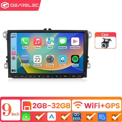 7/9 collu 2 dinu Android 13 automašīnas radio GPS priekš VW Volkswagen Skoda Octavia Golf 5 6 Touran Passat B6 Polo Jetta Sharan Caddy Seat