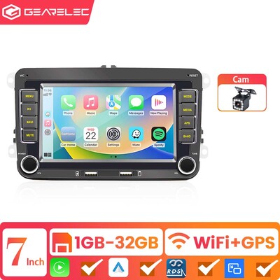 7/9 collu 2 dinu Android 13 automašīnas radio GPS priekš VW Volkswagen Skoda Octavia Golf 5 6 Touran Passat B6 Polo Jetta Sharan Caddy Seat