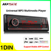 AKAMATE 1Din autoraadio MP3-mängija Audio Multimeedia FM-raadio Bluetooth EQ-tuuner LCD-ekraanidega Toetab AUX USB TF-kaarti