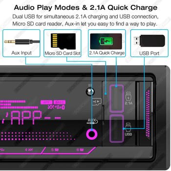 AKAMATE 1Din Ραδιόφωνο αυτοκινήτου MP3 Player Audio Multimedia Radio FM Bluetooth EQ Tuner με οθόνες LCD Υποστήριξη κάρτας AUX USB TF