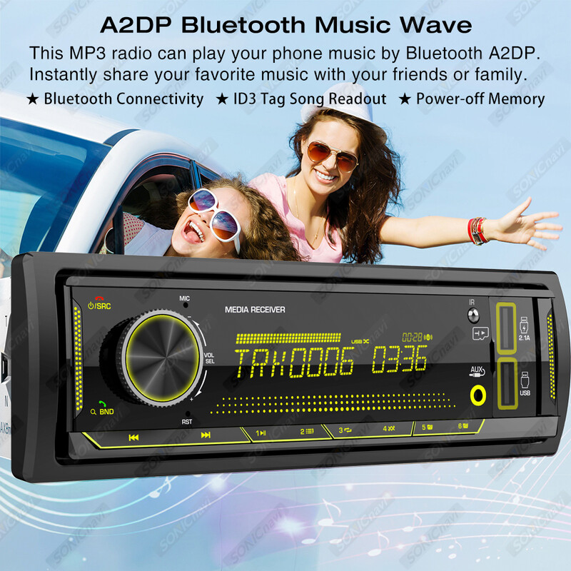 AKAMATE 1Din automobilio radijas MP3 grotuvas Garso daugialypės terpės FM radijo Bluetooth EQ imtuvas su LCD ekranais Palaiko AUX USB TF kortelę