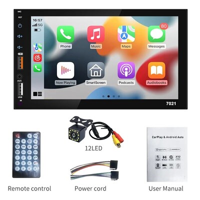 Acodo Dual USB 7 colių Carplay Android Auto talpinis ekranas Full Touch HD automobilinis MP5 grotuvas USB Bluetooth TF kortelės jutiklinis ekranas