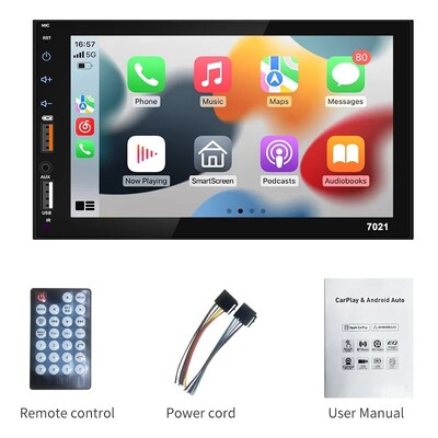 Acodo Dual USB 7 colių Carplay Android Auto talpinis ekranas Full Touch HD automobilinis MP5 grotuvas USB Bluetooth TF kortelės jutiklinis ekranas