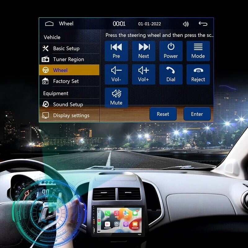 Acodo Dual USB 7 colių Carplay Android Auto talpinis ekranas Full Touch HD automobilinis MP5 grotuvas USB Bluetooth TF kortelės jutiklinis ekranas