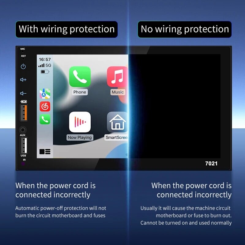 Acodo Dual USB 7 colių Carplay Android Auto talpinis ekranas Full Touch HD automobilinis MP5 grotuvas USB Bluetooth TF kortelės jutiklinis ekranas