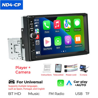 Navifly 7“ Car Radio Support Carplay Auto Multimedia Player Video HD Touch Screen FM AUX Input BT MirrorLink Universal Autoradio