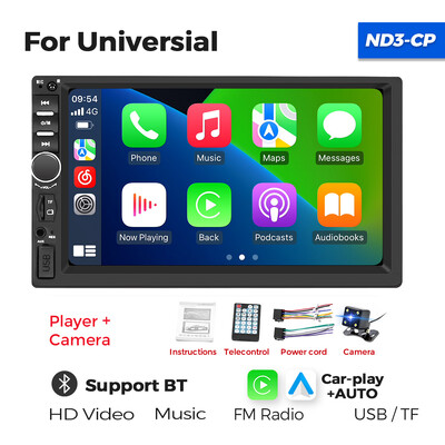 Navifly 7“ automobilio radijo palaikymas Carplay Auto Multimedia Player Vaizdo HD jutiklinis ekranas FM AUX įvestis BT MirrorLink Universalus Autoradio