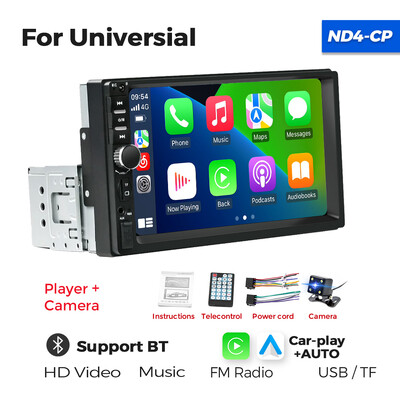 Navifly 7“ automobilio radijo palaikymas Carplay Auto Multimedia Player Vaizdo HD jutiklinis ekranas FM AUX įvestis BT MirrorLink Universalus Autoradio