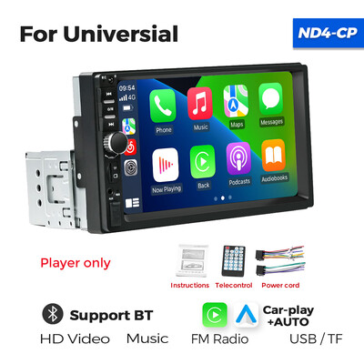 Navifly 7“ automobilio radijo palaikymas Carplay Auto Multimedia Player Vaizdo HD jutiklinis ekranas FM AUX įvestis BT MirrorLink Universalus Autoradio