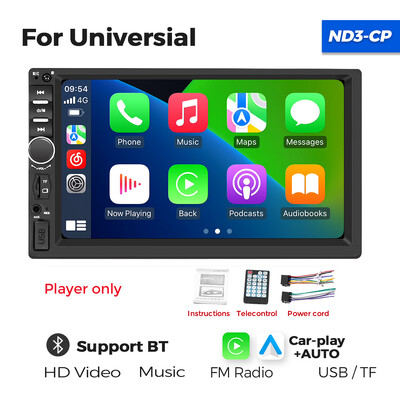 Navifly 7“ automobilio radijo palaikymas Carplay Auto Multimedia Player Vaizdo HD jutiklinis ekranas FM AUX įvestis BT MirrorLink Universalus Autoradio