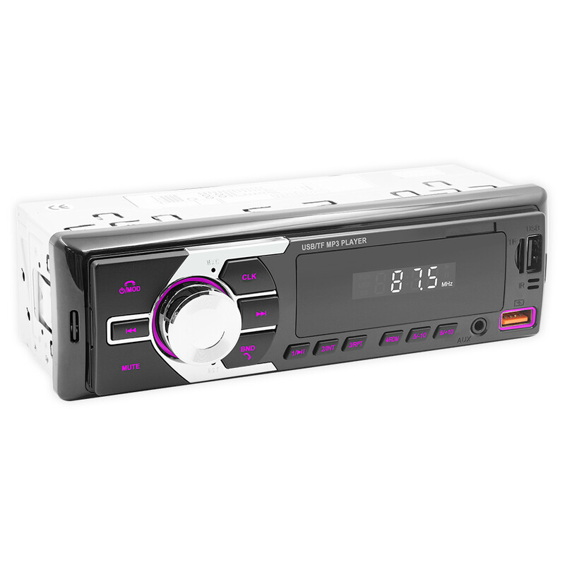 BQCC 1Din MP3 Autoradio FM USB TF AUX įvesties stereofoninis radijas Bluetooth Power Protect 7 spalvų lemputės Dual USB Multimedia Car Audio