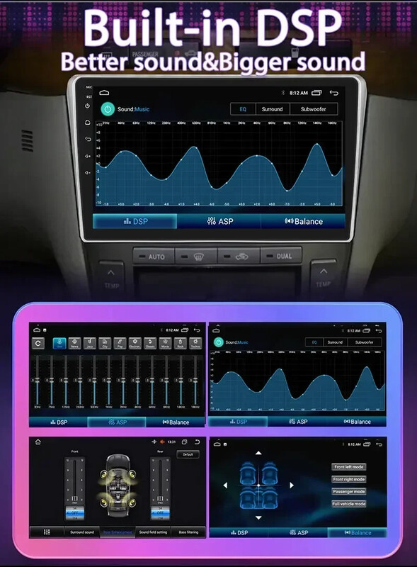 7 9 10 collu 1280*720 universālā automašīnas radio stereo Android Auto Carplay multivides atskaņotājs WIFI GPS DSP RDS priekš Kia Toyota Honda