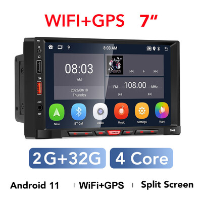 Android 11 autoraadio Autoradio 2 Din 7" universaalne Carplay WIFI GPS auto heli multimeediumipleier Hyundai Nissan Toyota Kia jaoks