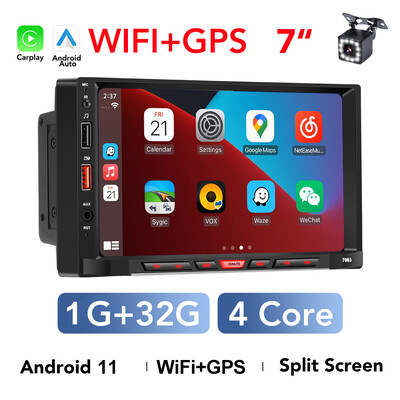 Android 11 autoraadio Autoradio 2 Din 7" universaalne Carplay WIFI GPS auto heli multimeediumipleier Hyundai Nissan Toyota Kia jaoks