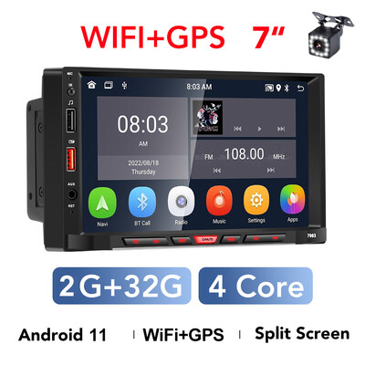 Android 11 autoraadio Autoradio 2 Din 7" universaalne Carplay WIFI GPS auto heli multimeediumipleier Hyundai Nissan Toyota Kia jaoks