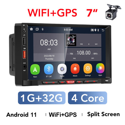 Android 11 autoraadio Autoradio 2 Din 7" universaalne Carplay WIFI GPS auto heli multimeediumipleier Hyundai Nissan Toyota Kia jaoks