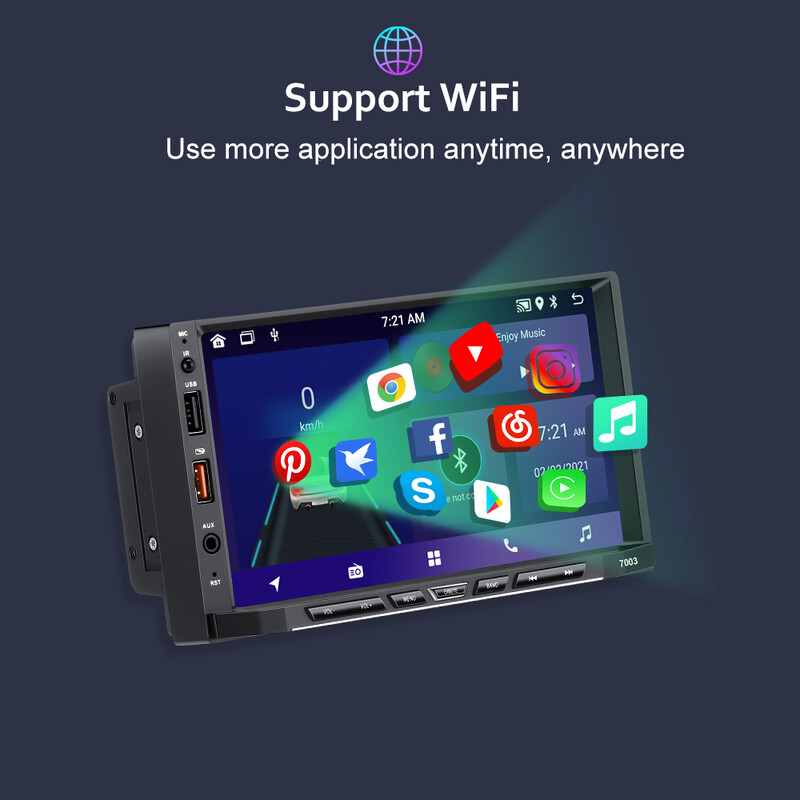 Android 11 Car Radio Autoradio 2 Din 7" Universal Carplay WIFI GPS Car Audio Multimedijos grotuvas, skirtas Hyundai Nissan Toyota Kia