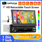 Leekooluu Universaalne 7" 1 Din autoraadio Manuaalne sissetõmmatav ekraan 1Din Autoraadio 12V Stereo Auto MP5 Videopleier USB/SD/AUX-IN