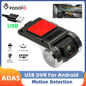 Podofo USB ADAS Automašīnas DVR Dash Cam Auto Android Player Navigācija Night Vision G-Shock Drive Recorder Dash Camera Android ierīcēm