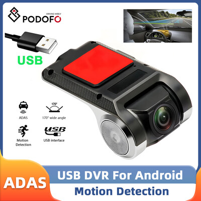 Podofo USB ADAS auto-DVR armatuurkaamera autole Android Player Navigation Night Vision G-Shock Drive Recorder Dash Camera Androidile