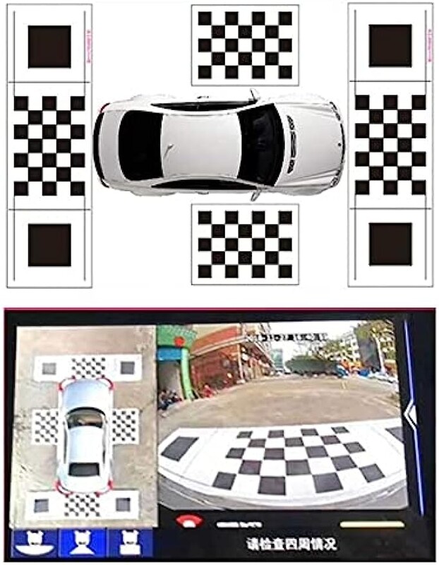 Automašīnas 360 Panorāmas sistēmas kameras kalibrēšanas drēbes 2/4 gab. Standarta atkļūdošana 440*120CM 3D Bird View Surround Check Safe Drive