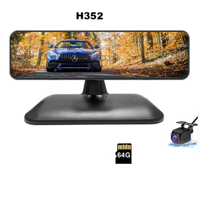 HGDO 10-tolline armatuurlaua videosalvesti automaatne tahavaate peegel-armatuurkaamera puuteekraan FHD 1080P DVR-id 24h parkimismonitor öönägemine