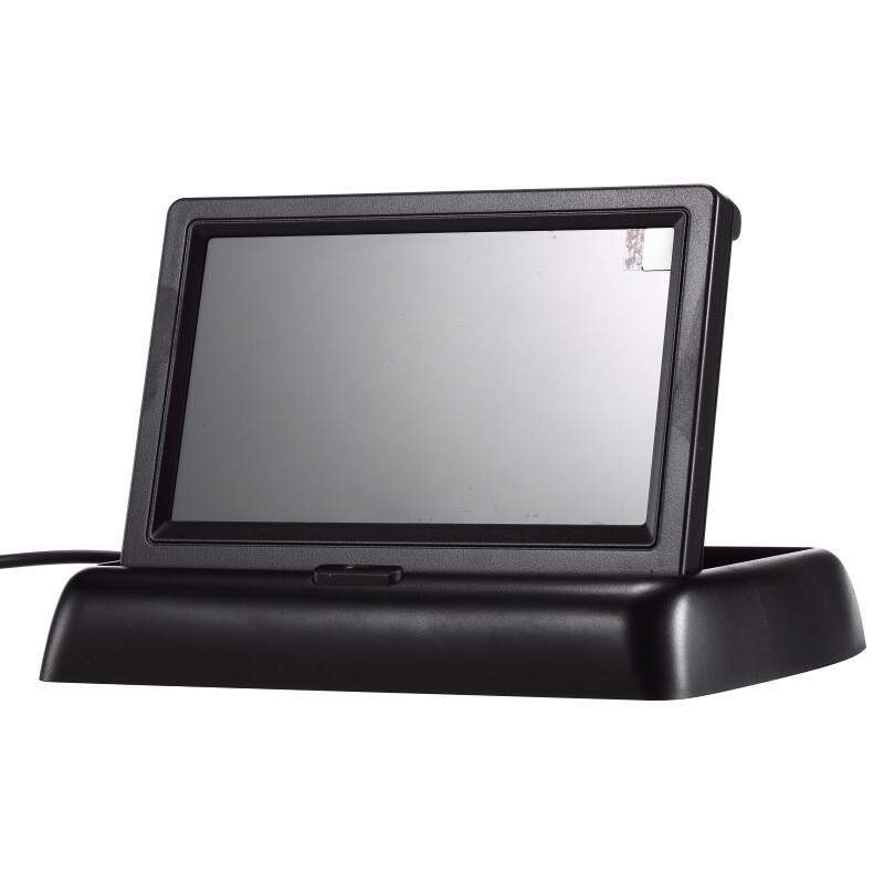 Sulankstomas 4,3 colių TFT LCD HD800*480 ekrano automobilio monitorius atbulinės eigos statymo monitorius su 2 vaizdo įėjimais, 8 LED automobilio galinio vaizdo kamera dovana