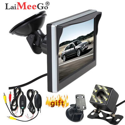5 inčni HD rezervni monitor kamere, stražnji zaslon, zaslon za stražnji prikaz, 12V/24V zaslon za pričuvnu kameru za vozilo za automobil SUV, kombi, kamion