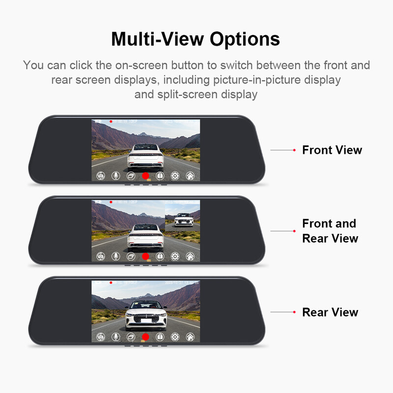 PSTIG XS5Pro automobilio kameros įrašymo įrenginys galinio vaizdo veidrodėlis Naujas 5,5 colio „Full HD 1080P 64G Dash Cam“ automobilinis DVR vaizdo įrašas dviejų objektyvų jutiklinis ekranas