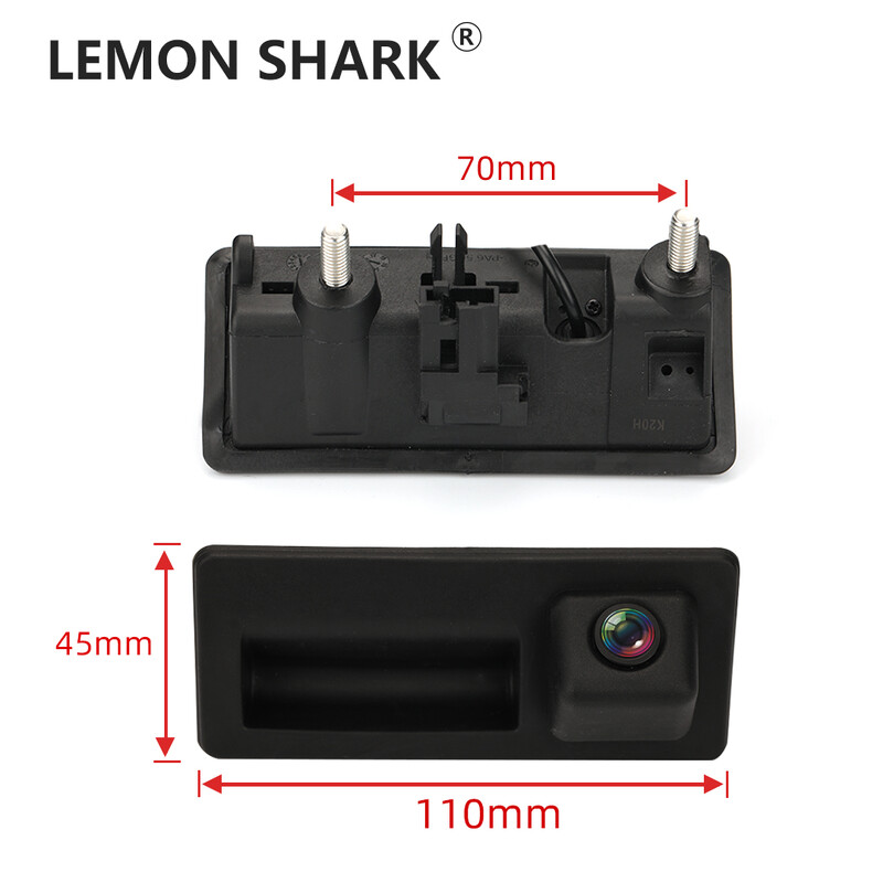 Automašīnas HD CVBS atpakaļskata kamera zaļā statiskā trase ar bagāžnieka slēdzi priekš VW Passat Golf Polo Jetta Tiguan MIB RCD360 RCD330 radio