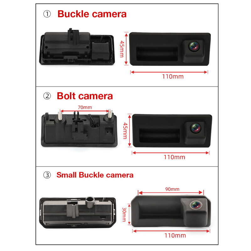 Automašīnas HD CVBS atpakaļskata kamera zaļā statiskā trase ar bagāžnieka slēdzi priekš VW Passat Golf Polo Jetta Tiguan MIB RCD360 RCD330 radio