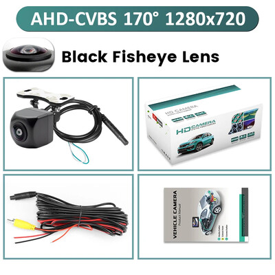 GreenYi AHD autós tolatókamera oldalsó/elülső/hátsó 170°-os fekete halszem objektív HD Night Vision vízálló hátrameneti jármű univerzális