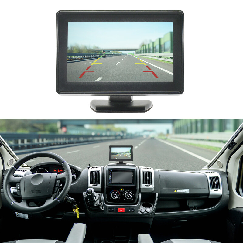 170 grādu automašīnas atpakaļskata kameras bremžu gaismas 4,3 collu monitors priekš FIAT Ducato CITROEN Jumper PEUGEOT Boxer 2006-2015