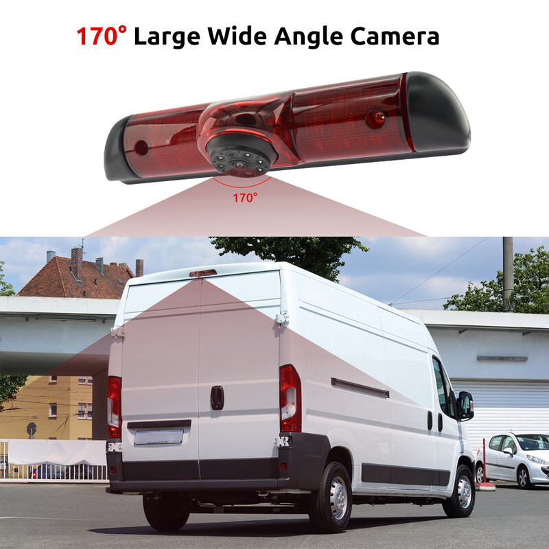 170 grādu automašīnas atpakaļskata kameras bremžu gaismas 4,3 collu monitors priekš FIAT Ducato CITROEN Jumper PEUGEOT Boxer 2006-2015