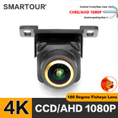 SMARTOUR AHD 1080P CCD CVBS 180 kraadi kalasilm-objektiiviga auto esi-/tahavaatekaamera Starlight Night Vision sõiduki tagurduskaamera